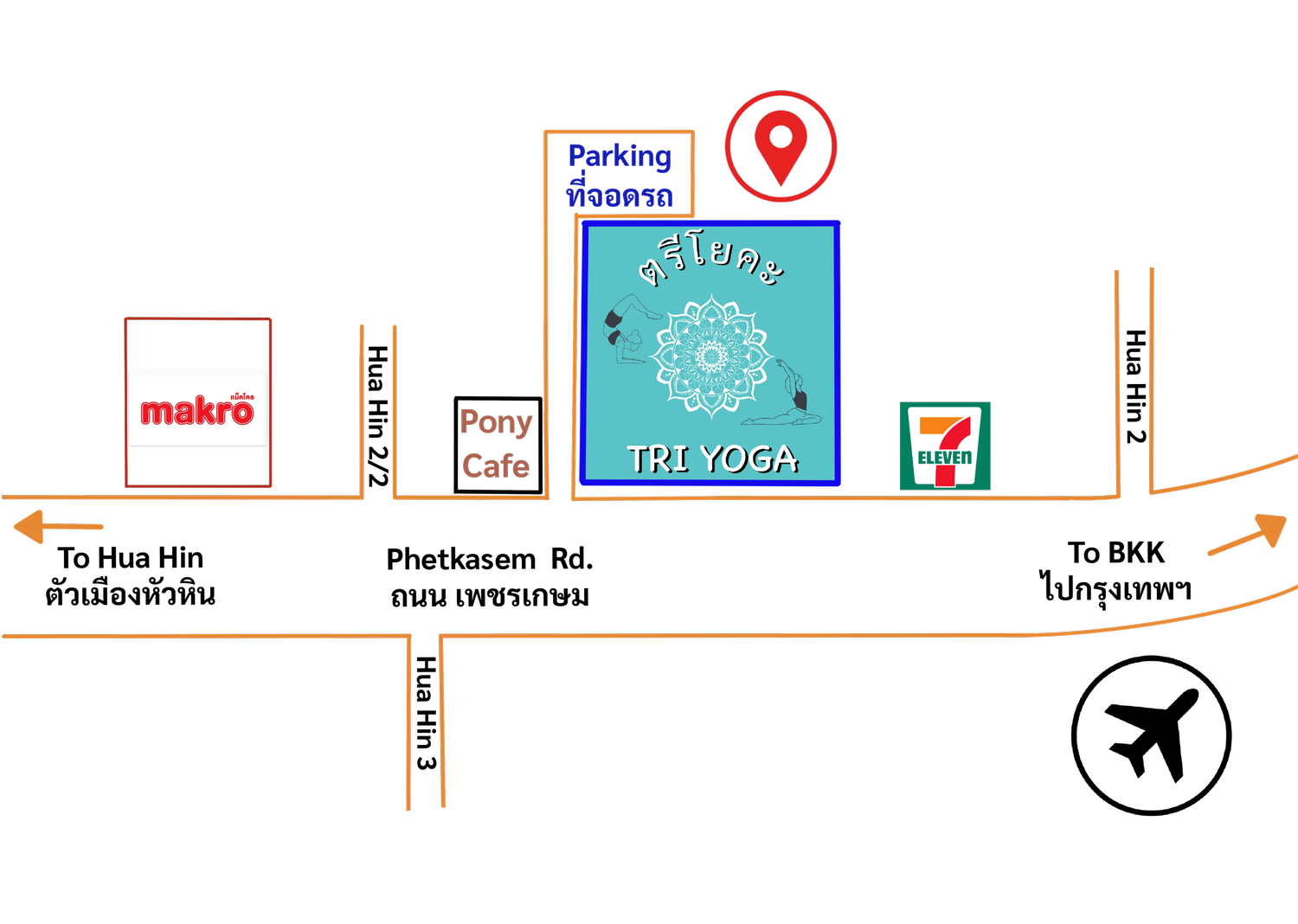 Tri Yoga Hua Hin map